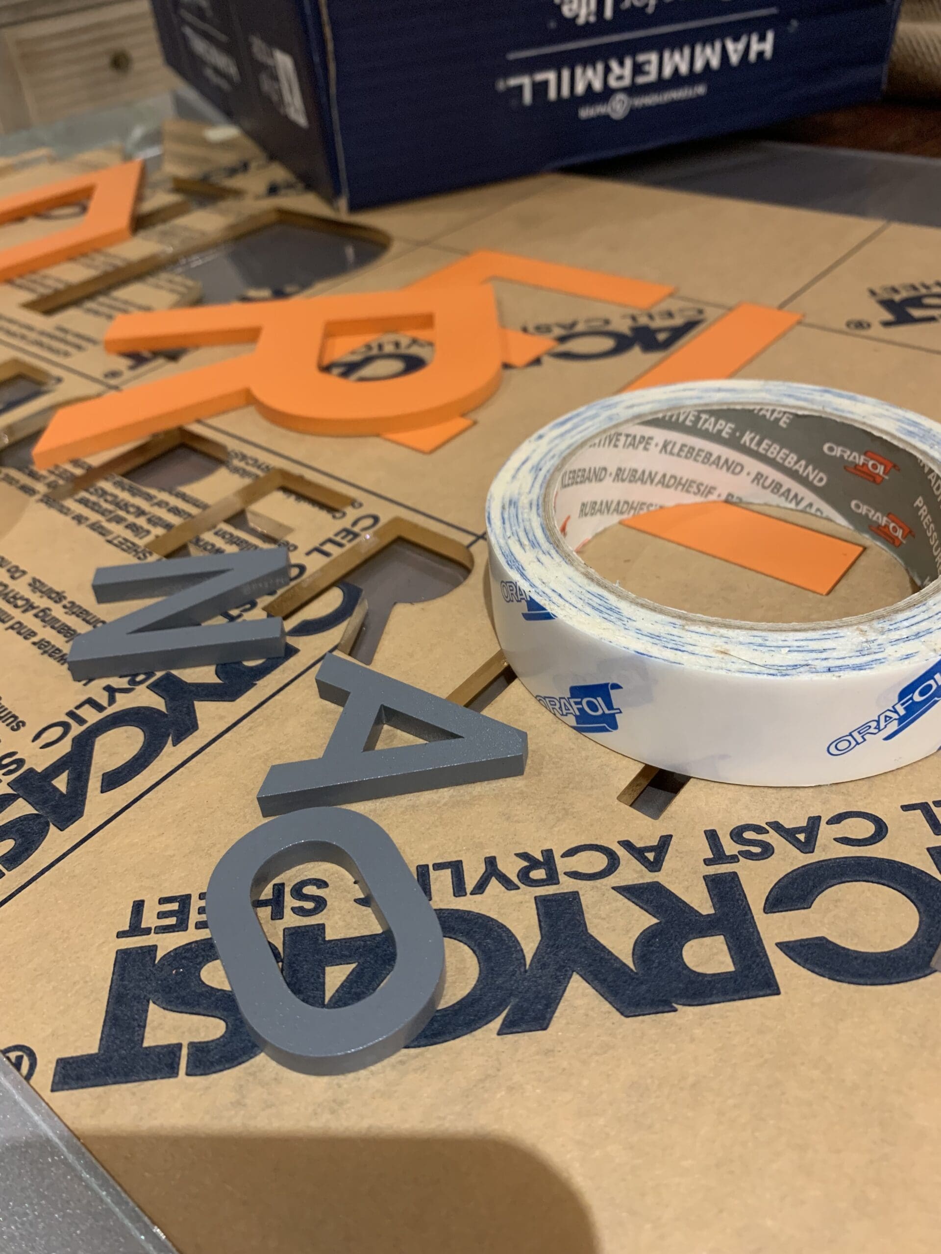 3d acrylic stand off sign with raised acrylic letters and frosted backing for real estate company 4 scaled